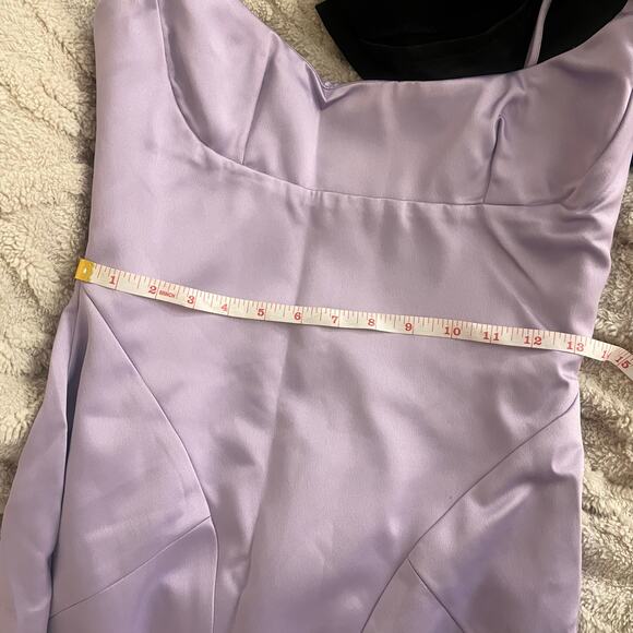Lavender Feather-Trim Midi Dress - Picture 4 of 7